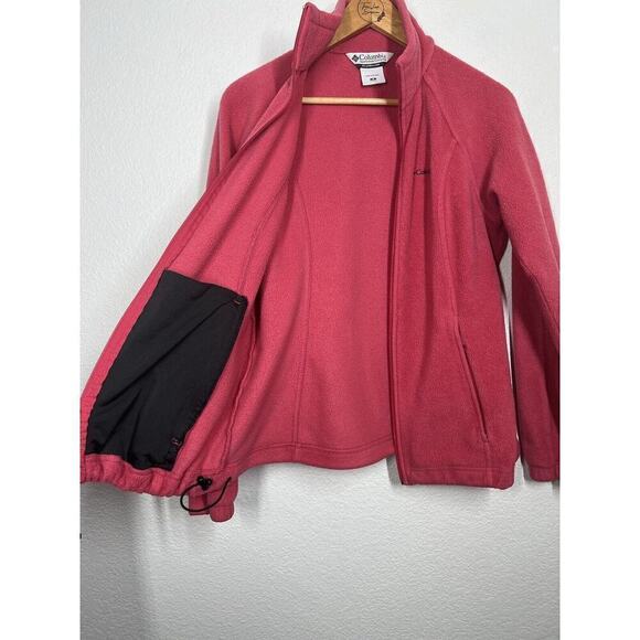 Columbia Womens Pink Fleece Zip Up Jacket Medium M Cozy - Picture 4 of 6